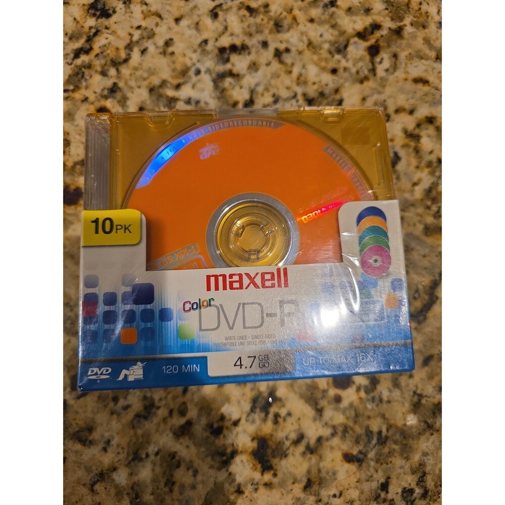 MAXELL COLOR DVD-R 10 PACK 4.7GB 120 MIN